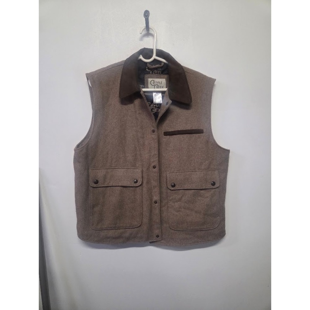 Cripple Creek Mens Brown Wool Blend Western Vest CR38080 Large Brown Tan